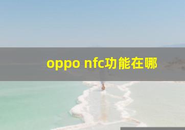 oppo nfc功能在哪